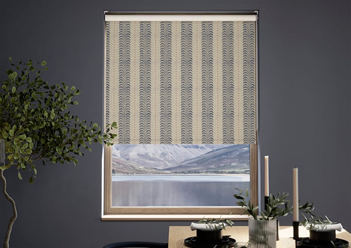 Land & Shore Fintra Stripe (Blackout), Blue Red - Roller Blind - Image 3